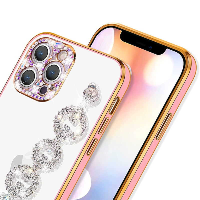 Transparente iPhone Handyhülle Mit Diamantkette