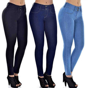 Elastische Jeanshose mit hoher Taille