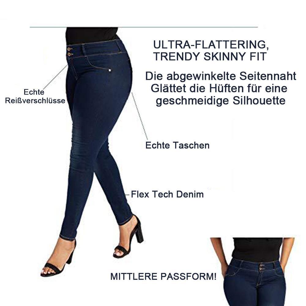 Elastische Jeanshose mit hoher Taille