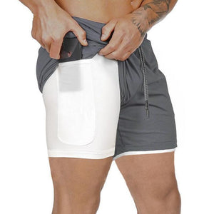 2-in-1-Fitness-Turnhose mit sicherer Tasche ( Shorts & Verkürzte Hose)