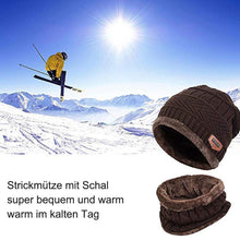 Laden Sie das Bild in den Galerie-Viewer, Warme Strickmütze mit Schal(Damen und Herren)