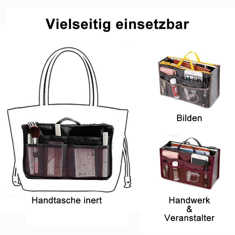 Frauen Tasche praktische Handtasche Geldbörse Nylon Dual Organizer Insert Cosmetic Lagerung