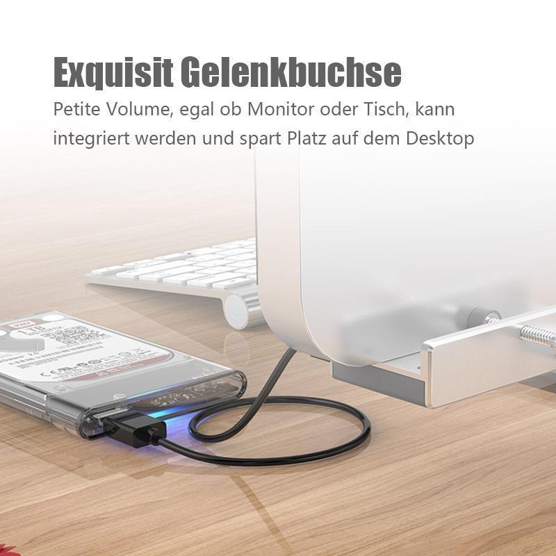 Anbaubarer USB 3.0-Adapter-Hub auf der Schreibtischseite