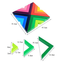 Laden Sie das Bild in den Galerie-Viewer, Geometrische Holzregenbogenblöcke