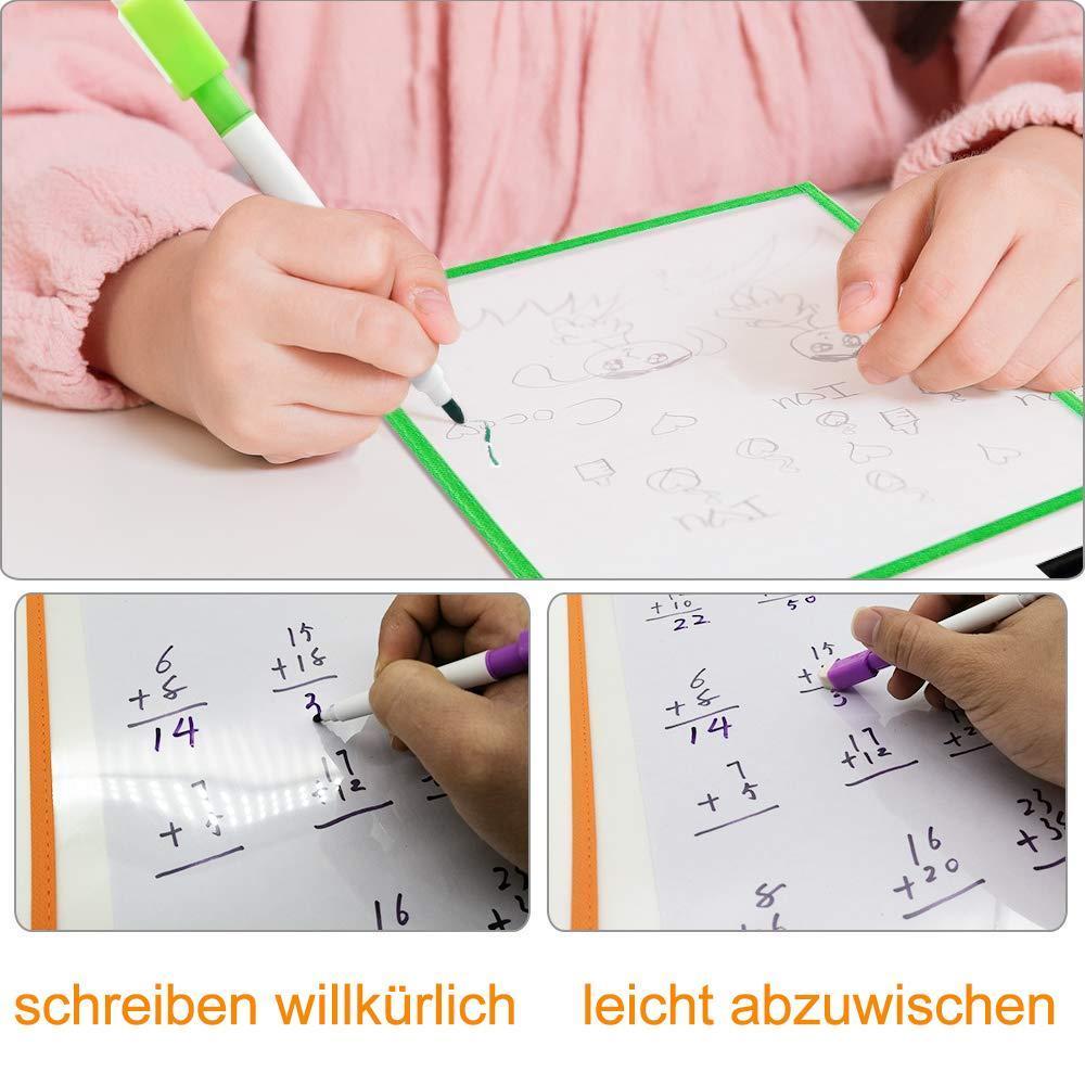 Wiederverwendbare  Dry Erase Taschen Set, ideal für Büro und Schule Arbeit