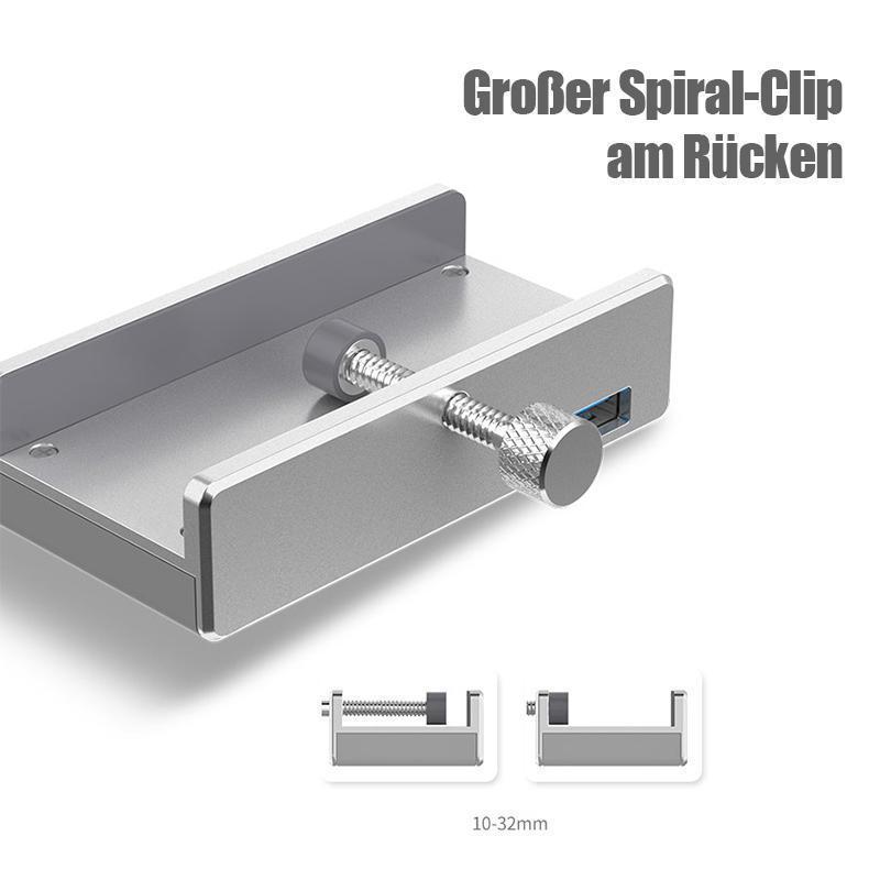 Anbaubarer USB 3.0-Adapter-Hub auf der Schreibtischseite