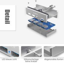 Laden Sie das Bild in den Galerie-Viewer, Anbaubarer USB 3.0-Adapter-Hub auf der Schreibtischseite