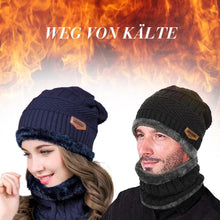 Laden Sie das Bild in den Galerie-Viewer, Warme Strickmütze mit Schal(Damen und Herren)